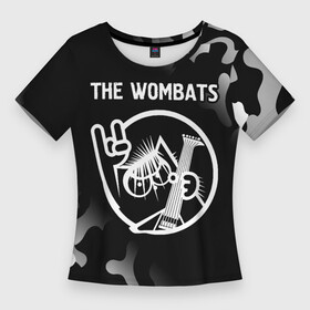 Женская футболка 3D Slim с принтом The Wombats  КОТ  Камуфляж в Екатеринбурге,  |  | band | metal | rock | the | the wombats | wombats | вомбатс | группа | камуфляж | кот | милитари | рок