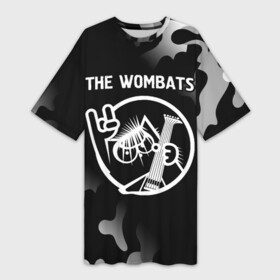 Платье-футболка 3D с принтом The Wombats  КОТ  Камуфляж в Екатеринбурге,  |  | Тематика изображения на принте: band | metal | rock | the | the wombats | wombats | вомбатс | группа | камуфляж | кот | милитари | рок