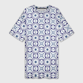 Платье-футболка 3D с принтом ПАТТЕРН  ГЕОМЕТРИЧЕСКИЙ ЗИМНИЙ в Екатеринбурге,  |  | background | pattern | геометрические узоры | геометрия | желтый | орнамент | паттерн | синий | узор | узоры | фигуры | фон
