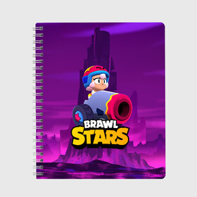 Тетрадь с принтом BrawlStars Бонни с пушкой Bonny в Екатеринбурге, 100% бумага | 48 листов, плотность листов — 60 г/м2, плотность картонной обложки — 250 г/м2. Листы скреплены сбоку удобной пружинной спиралью. Уголки страниц и обложки скругленные. Цвет линий — светло-серый
 | boni | bonnie | brawl | brawl stars | brawlstars | brawl_stars | бони | бонни | бравлстарс