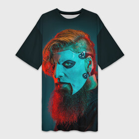 Платье-футболка 3D с принтом James Root  Slipknot  We are Not Your Kind в Екатеринбурге,  |  | all hope is gone | iowa | james root | jim root | music | nu mtal | rock | slipknot | the gray chapter | группа | джеймс рут | метал | ню метал | портрет | рок | слипкнот
