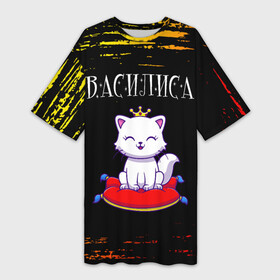 Платье-футболка 3D с принтом Василиса  КОШКА  Краска в Екатеринбурге,  |  | paint | брызги | васёна | василиса | васюня | васюта | васюша | вася | имена | имени | имя | кошка | краска | русский | фамилия