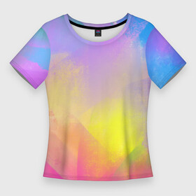 Женская футболка 3D Slim с принтом Красочный неон в Екатеринбурге,  |  | детство | летнее настроение | лето | сочные краски | яркие цвета