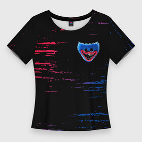 Женская футболка 3D Slim с принтом ХАГИ ВАГИ  Брызги в Екатеринбурге,  |  | head | huggy | hugy | logo | paint | playtime | poppy | wuggy | wugy | брызги | ваги | голова | игра | игры | краска | лицо | лого | плейтайм | поппи | рожица | символ | ужасы | хаги