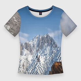 Женская футболка 3D Slim с принтом Minecraft  Mountains  Video game в Екатеринбурге,  |  | clouds | minecraft | mountains | sky | video game | видеоигра | горы | майнкрафт | небо | облака