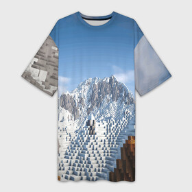 Платье-футболка 3D с принтом Minecraft  Mountains  Video game в Екатеринбурге,  |  | clouds | minecraft | mountains | sky | video game | видеоигра | горы | майнкрафт | небо | облака