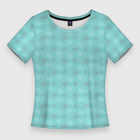 Женская футболка 3D Slim с принтом Морские раковины наутилус на бирюзовом фоне в Екатеринбурге,  |  | абстрактный | аквамариновый | бирюзовый | вода | геометрический | животные | контур | летний | линия | мир | море | морской | мятный | наутилус | океан | отпуск | пастельный | пляж | пляжный | подводный