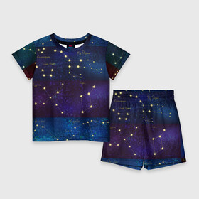 Детский костюм с шортами 3D с принтом Самые известные созвездия Северного полушария летом в Екатеринбурге,  |  | constellations | galaxy | stars | вселенная | звезды | небо | ночное | полушарие | северное | созвездия