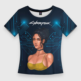 Женская футболка 3D Slim с принтом Panam Панам рисунок Cyberpunk2077 в Екатеринбурге,  |  | 2077 | cyberpunk | cyberpunk 2077 | night city | panam | vi | ви | кибер | киберпанк | найтсити | панам | панк
