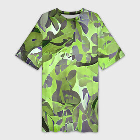 Платье-футболка 3D с принтом Green breeze в Екатеринбурге,  |  | art | camouflage | colors | gray | green | military | pattern | soldier | war | военный | зеленый | камуфляж | маскировка | паттерн | серый | солдат | узор