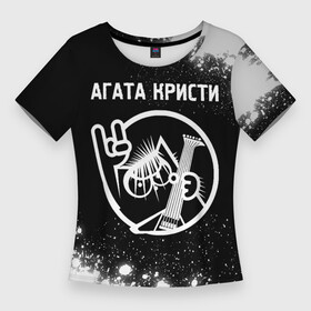 Женская футболка 3D Slim с принтом Агата Кристи  КОТ  Краска в Екатеринбурге,  |  | Тематика изображения на принте: band | metal | paint | rock | агата | агата кристи | брызги | группа | кот | краска | кристи | рок