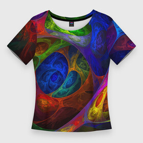Женская футболка 3D Slim с принтом Абстрактная мультивселенная паттерн  Abstraction в Екатеринбурге,  |  | abstraction | color | fashion | neon | pattern | абстракция | мода | неон | узор | цвет