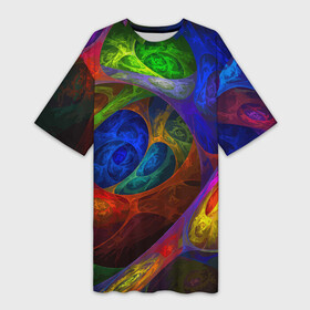 Платье-футболка 3D с принтом Абстрактная мультивселенная паттерн  Abstraction в Екатеринбурге,  |  | abstraction | color | fashion | neon | pattern | абстракция | мода | неон | узор | цвет