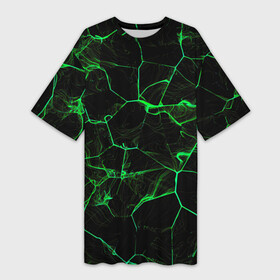 Платье-футболка 3D с принтом Абстракция  Черно зеленый фон  дым в Екатеринбурге,  |  | black | green | lines | абстракт | абстракция | дым | зеленое пламя | зеленый | линии | молния | свет | текстура | узоры | фон | черный