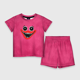 Детский костюм с шортами 3D с принтом Кисси Мисси  Poppy Playtime Хаги Ваги в Екатеринбурге,  |  | poppy play me | poppy playtime | детский | игра | кисси мисси | мех | монстр | неон | персонаж | розовый | хаги ваги | шерсть
