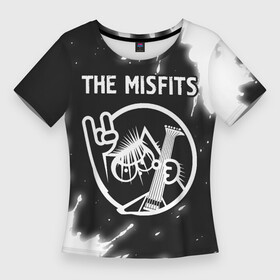 Женская футболка 3D Slim с принтом The Misfits  КОТ  Краска в Екатеринбурге,  |  | band | metal | misfits | paint | rock | the | the misfits | брызги | группа | кот | краска | мисфитс | рок