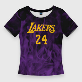 Женская футболка 3D Slim с принтом Lakers 24  фиолетовое пламя в Екатеринбурге,  |  | 24 | kobebryant | lakers | nba | баскетбол | баскетболист | коби брайант | лейкерс | нба | спорт