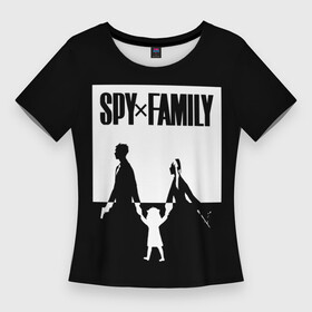 Женская футболка 3D Slim с принтом Spy x Family: Семья шпиона (черно белая) в Екатеринбурге,  |  | spy  family | манга | семья | супайфамири | тацуей эндо | шпион