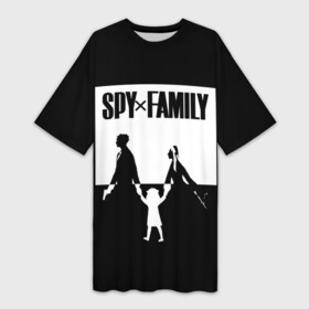 Платье-футболка 3D с принтом Spy x Family: Семья шпиона (черно белая) в Екатеринбурге,  |  | spy  family | манга | семья | супайфамири | тацуей эндо | шпион