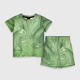 Детский костюм с шортами 3D с принтом Зеленый жидкий камуфляж в Екатеринбурге,  |  | green | вода | воин | зеленый | камуфляж | краска | маскировка | милитари | пятна | пятно | разведчик | разводы | солдат | текстура | униформа