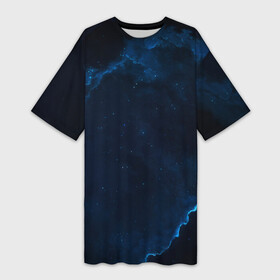 Платье-футболка 3D с принтом Звездные облака в Екатеринбурге,  |  | вечер | галактика | звездные | звезды | небо | ночное | ночь | облака | планета