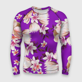 Мужской рашгард 3D с принтом Цветы Фиолетовый Цветок в Екатеринбурге,  |  | flowers | природа | растение | флора | цветы