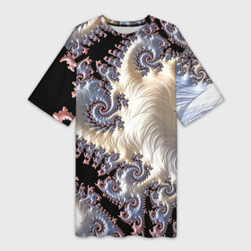 Платье-футболка 3D с принтом Авангардный фрактальный паттерн  Avant garde fractal pattern в Екатеринбурге,  |  | Тематика изображения на принте: abstraction | fashion | fractal | pattern | vanguard | абстракция | авангард | мода | узор | фрактал