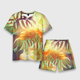 Мужской костюм с шортами 3D с принтом Fern leaves в Екатеринбурге,  |  | colors | fern | jungle | leaves | multicoloured | palm | summer | tree | деревья | джунгли | летнее настроение | лето | листья | пальма | папоротник | радостный | разноцветный | растения | рисунок | тропики | яркий