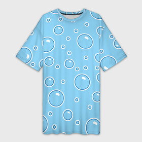 Платье-футболка 3D с принтом В пузырях в Екатеринбурге,  |  | bubbles | risovaki | underwater | underwater world | бассейн | вода | водный спорт | круги | кружочки | купание | море | на дне | ныряние | океан | плавание | погружение | под водой | подводный мир | прыжок в воду | пузыри
