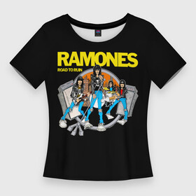 Женская футболка 3D Slim с принтом Road to Ruin  Ramones в Екатеринбурге,  |  | ramone | ramones | джонни | джоуи | ди ди томми | марки | панк | поп | раманес | раманэс | рамон | рамонес | рамонэс | рамоун | рамоунз | рамоунс | рок группа | хард | хардрок