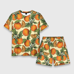 Мужской костюм с шортами 3D с принтом Узор Апельсиновое настроение в Екатеринбурге,  |  | Тематика изображения на принте: drawn | fruit | frukt | frukti | frukty | hand | handdrawn | orange | pattern | summer | tropical | апельсиновый сок | апельсины | вручную | лето | паттерн | рисунок от руки | фруктовый узор | целые апельсины
