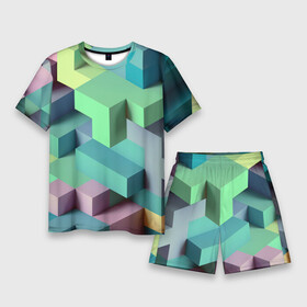 Мужской костюм с шортами 3D с принтом GEOMETRIC SHAPES в Екатеринбурге,  |  | вектор | геометрические фигуры | геометрический | графический | зеленый | красочный | розовый | синий | текстура | треугольники | узор | форма | формы