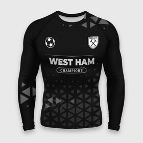 Мужской рашгард 3D с принтом West Ham Champions Uniform в Екатеринбурге,  |  | club | football | ham | logo | west | west ham | вест | клуб | лого | молния | мяч | символ | спорт | форма | футбол | футболист | футболисты | футбольный | хэм