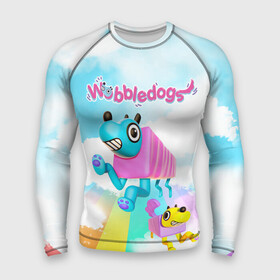 Мужской рашгард 3D с принтом Wobbledogs в Екатеринбурге,  |  | dog | game | wobbledogs | вабл догс | ваблдогс | игра | игры | мутации | симулятор | собаки