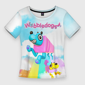 Женская футболка 3D Slim с принтом Wobbledogs в Екатеринбурге,  |  | dog | game | wobbledogs | вабл догс | ваблдогс | игра | игры | мутации | симулятор | собаки