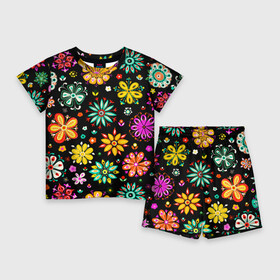 Детский костюм с шортами 3D с принтом MULTICOLORED FLOWERS в Екатеринбурге,  |  | акварель | декоративные | желтый | зеленый | красивая | красный | красочные | разноцветные | розовый | синий | текстура | фиолетовый | цвета | цветной | цветочные | яркий