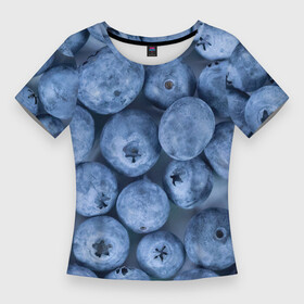 Женская футболка 3D Slim с принтом Голубика  фон в Екатеринбурге,  |  | голубика | лето | патерн | поляна | текстура | фон | фруктовые | фрукты | ягода | ягодв | ягодные