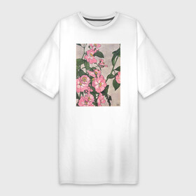 Платье-футболка хлопок с принтом Prairie Rose (Розы) в Екатеринбурге,  |  | букет | винтаж | живопись | картина | классика | пейзаж | природа | роза | цветочный | цветы