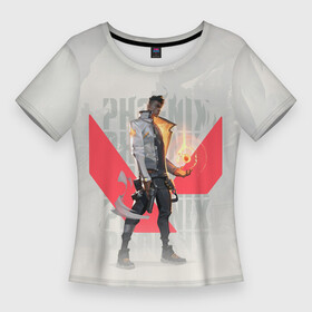 Женская футболка 3D Slim с принтом PHOENIX  VALORANT в Екатеринбурге,  |  | phenix | phoenix | project a | valorant | агент | валарант | валик | валорант | феникс