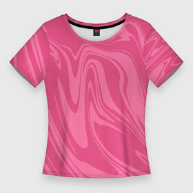 Женская футболка 3D Slim с принтом РОЗОВЫЕ РАЗВОДЫ КРАСКИ  МРАМОРНЫЙ в Екатеринбурге,  |  | Тематика изображения на принте: liquid | абстракция | акварель | волны | градиент | жидкость | краска | мрамор | разводы | розовый | смесь красок