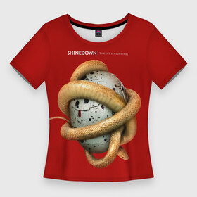 Женская футболка 3D Slim с принтом Threat To Survival  Shinedown в Екатеринбурге,  |  | brent smith | shinedown | брент смит | группа | музыка | рок | рок группа