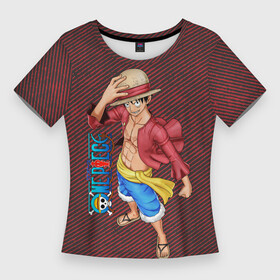 Женская футболка 3D Slim с принтом Луффи One Piece или Большой куш в Екатеринбурге,  |  | one piece | аниме | большой куш | капитан | монки д. луффи | соломенная шляпа