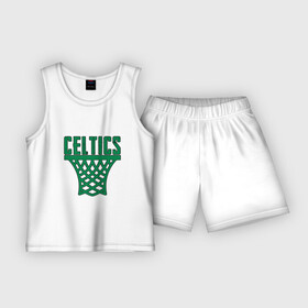 Детская пижама с шортами хлопок с принтом Celtics Dunk в Екатеринбурге,  |  | basketball | game | nba | sport | баскетбол | баскетболист | бостон | игра | мяч | нба | спорт | спортсмен