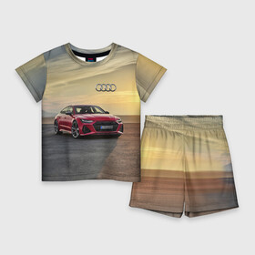 Детский костюм с шортами 3D с принтом Audi RS 7 на закате солнца  Audi RS 7 at sunset в Екатеринбурге,  |  | audi rs 7 | car | clouds | desert | germany | nature | prestige | sky | sunset | автомобиль | ауди | германия | закат | небо | облака | престиж | природа | пустыня | солнце
