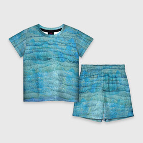 Детский костюм с шортами 3D с принтом Abstract pattern  Waves  Абстрактный паттерн  Волны в Екатеринбурге,  |  | abstraction | fashion | pattern | wave | абстракция | волна | мода | паттерн