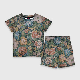 Детский костюм с шортами 3D с принтом Floral pattern  Цветочный паттерн в Екатеринбурге,  |  | fashion | flower | leaf | pattern | лист | мода | узор | цветы