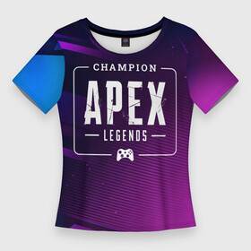 Женская футболка 3D Slim с принтом Apex Legends Gaming Champion: рамка с лого и джойстиком на неоновом фоне в Екатеринбурге,  |  | apex | apex legends | champion | legends | logo | апекс | гранж | игра | игры | легент | лого | логотип | символ