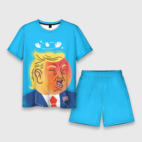 Мужской костюм с шортами 3D с принтом Дональд Трамп и Твиттер в Екатеринбурге,  |  | donald trump | америка | дональд | дональд трамп | сша | твиттер | трамп