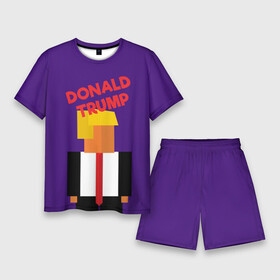 Мужской костюм с шортами 3D с принтом Дональд Трамп в Екатеринбурге,  |  | america | donald trump | америка | дональд | дональд трамп | сша | трамп
