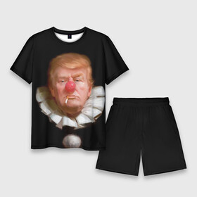Мужской костюм с шортами 3D с принтом Дональд Трамп клоун в Екатеринбурге,  |  | america | donald trump | америка | дональд | дональд трамп | сша | трамп